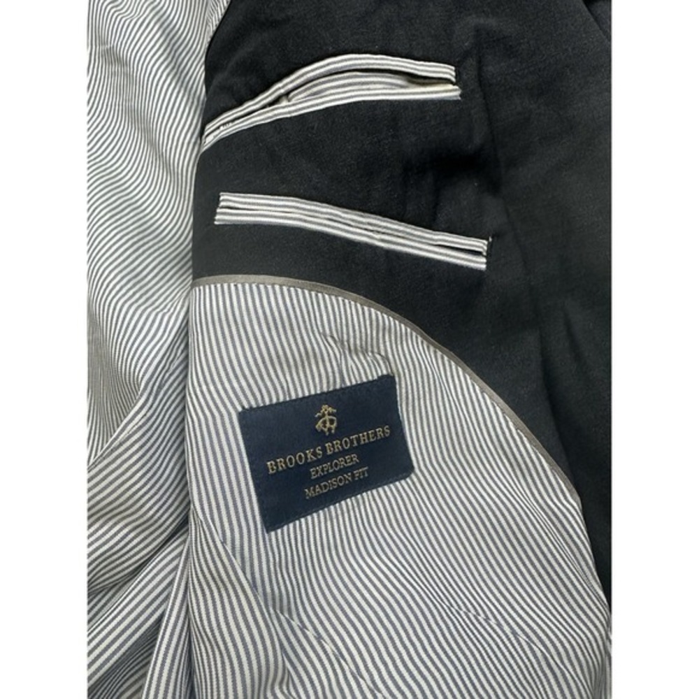 Brooks Brothers Blazer Mens 48R Gray Madison Fit Explorer Wool Blend Sport Coat - Picture 5 of 8